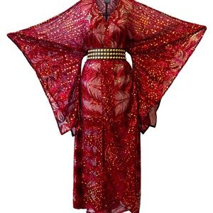 Elegant Red Long Sleeve Dress